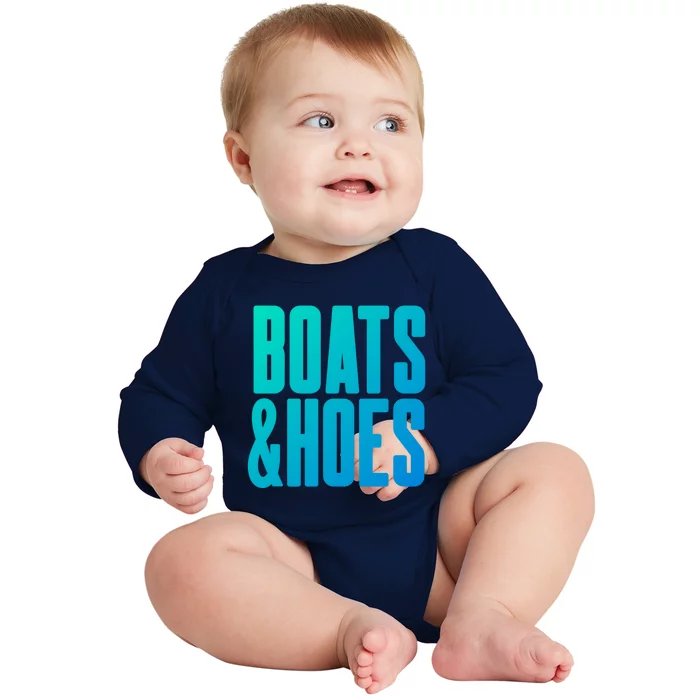 Boats And Hoes Ship Captain Summer Beach Canoe Raft Kayak Gift Baby Long Sleeve Bodysuit