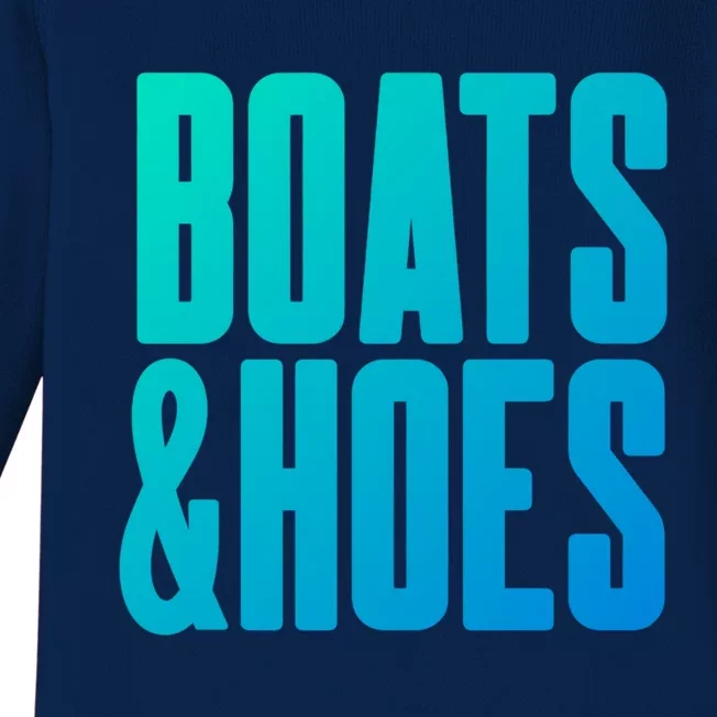 Boats And Hoes Ship Captain Summer Beach Canoe Raft Kayak Gift Baby Long Sleeve Bodysuit