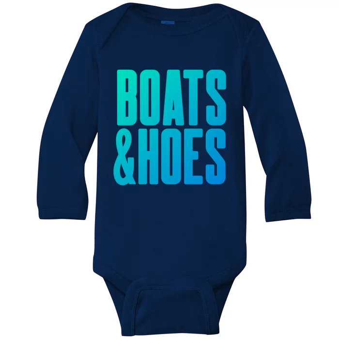 Boats And Hoes Ship Captain Summer Beach Canoe Raft Kayak Gift Baby Long Sleeve Bodysuit