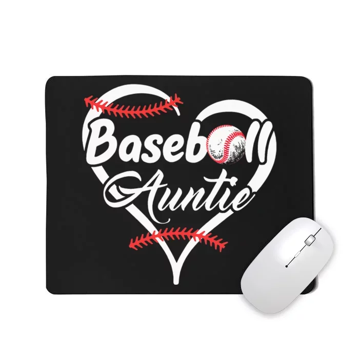 Baseball Aunt Heart Proud Baseball Auntie Mousepad