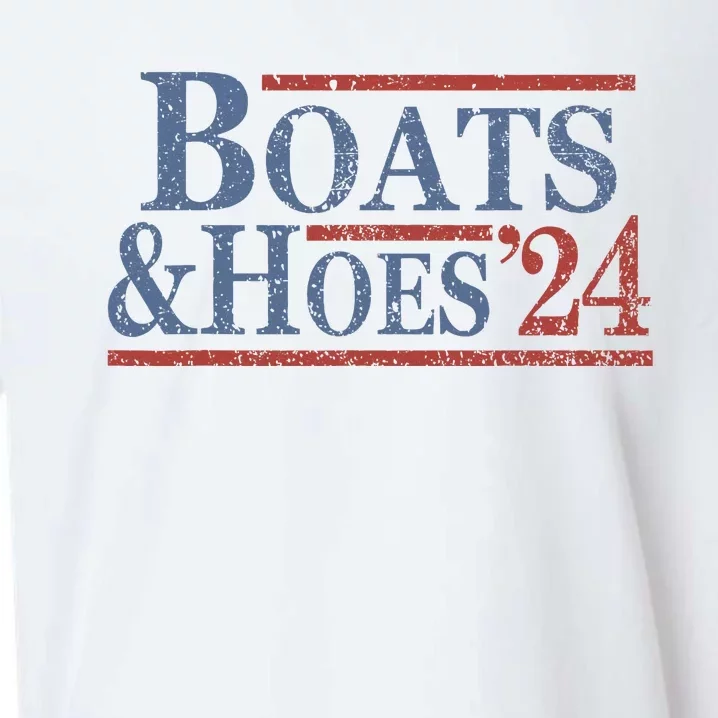 Boats And Hoes 2024 Election Funny Sueded Cloud Jersey T-Shirt