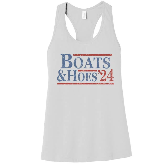 Boats And Hoes 2024 Election Funny Women's Racerback Tank