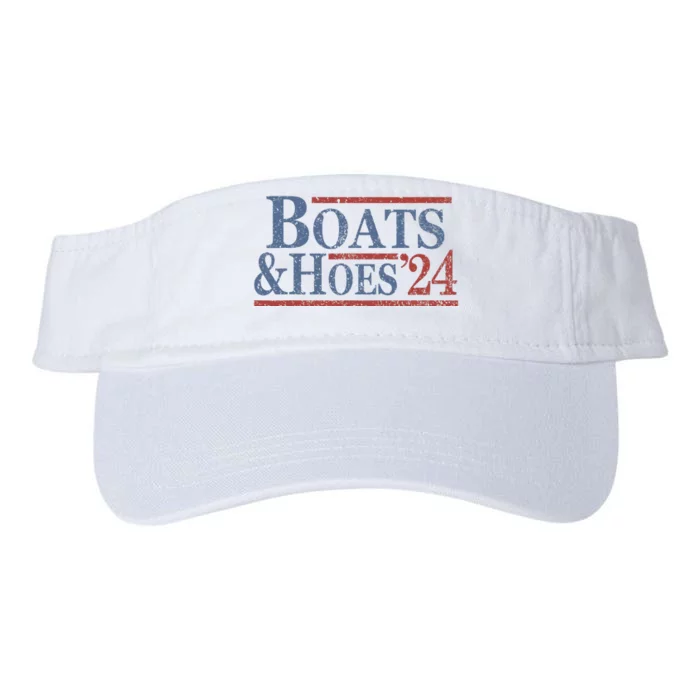 Boats And Hoes 2024 Election Funny Valucap Bio-Washed Visor