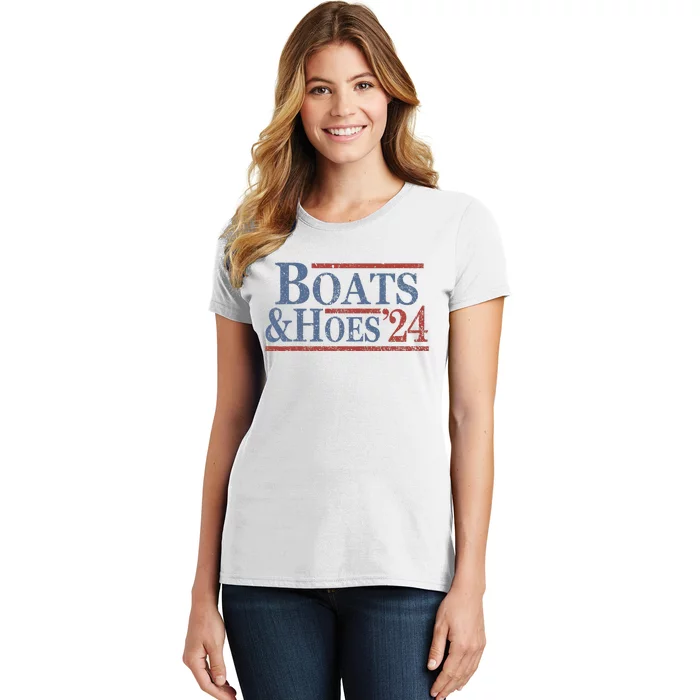 Boats And Hoes 2024 Election Funny Women's T-Shirt