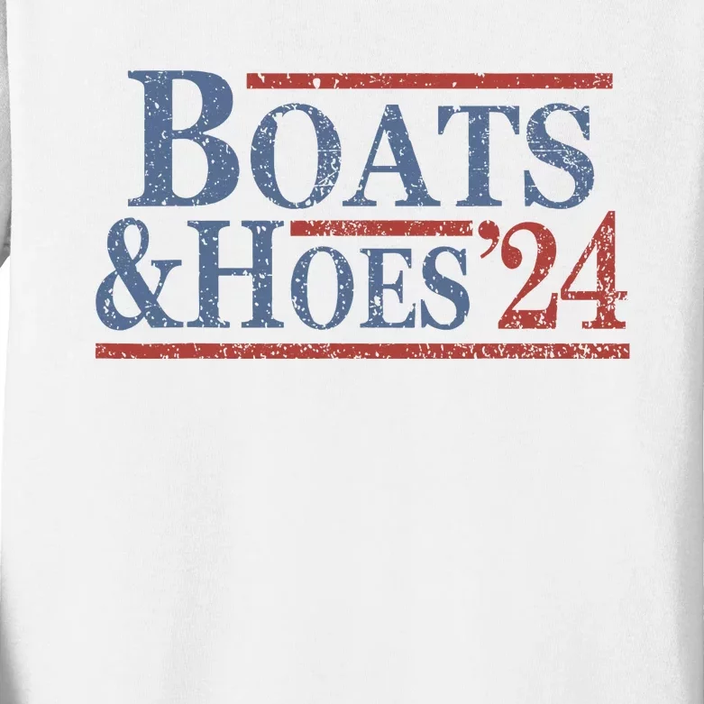 Boats And Hoes 2024 Election Funny Kids Long Sleeve Shirt