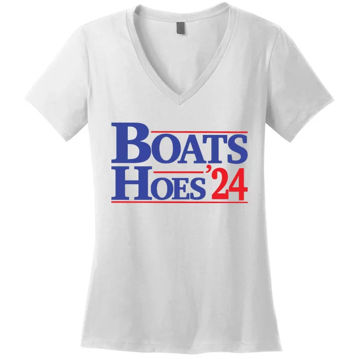 Boats And Hoes 2024 Election Day Women's V-Neck T-Shirt