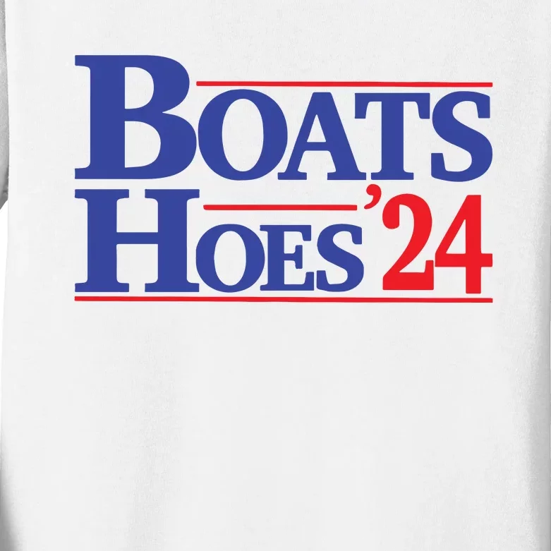 Boats And Hoes 2024 Election Day Kids Long Sleeve Shirt