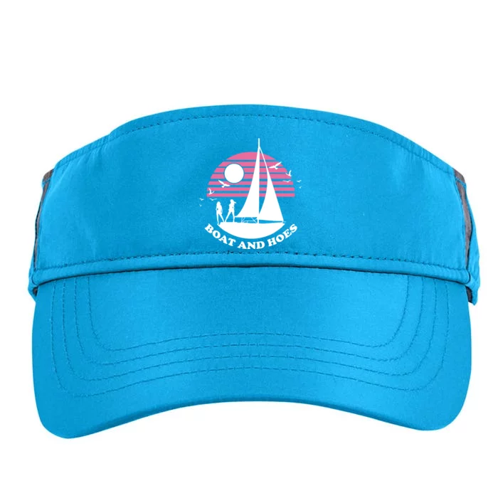 Boats And Hoes Retro Sunset Funny Adult Drive Performance Visor