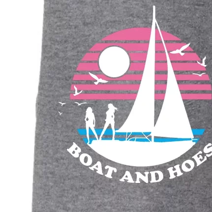 Boats And Hoes Retro Sunset Funny Doggie 3-End Fleece Hoodie