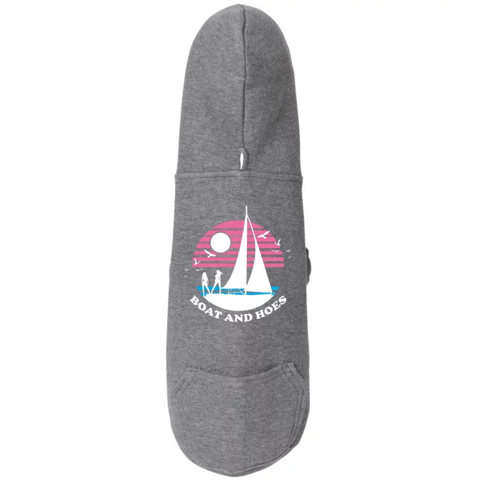 Boats And Hoes Retro Sunset Funny Doggie 3-End Fleece Hoodie