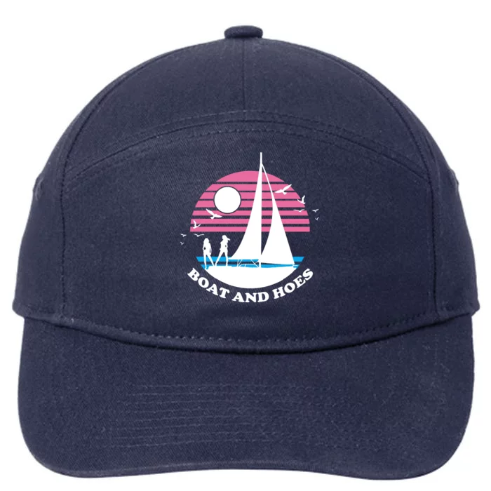 Boats And Hoes Retro Sunset Funny 7-Panel Snapback Hat