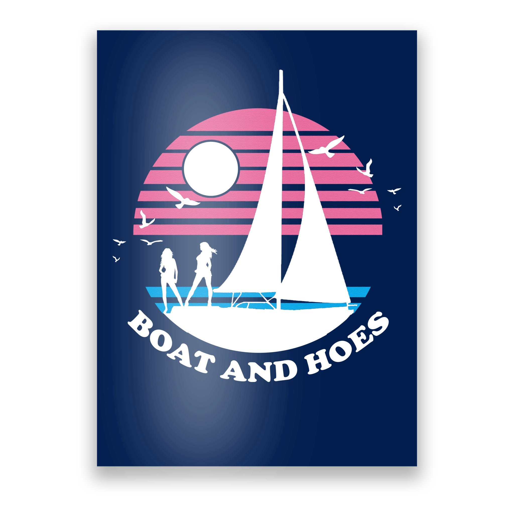 Sunset Boats and Hoes Framed Print