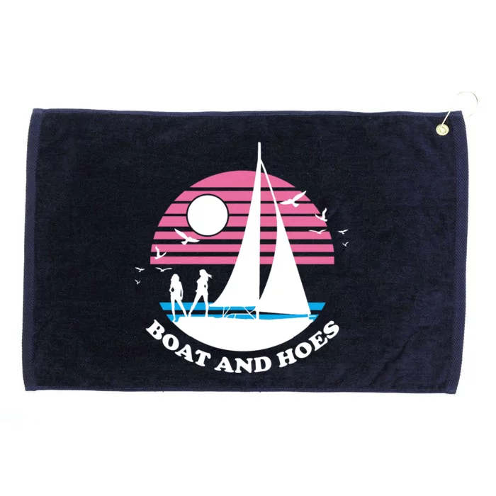 Boats And Hoes Retro Sunset Funny Grommeted Golf Towel