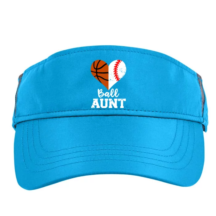 Ball Aunt Heart Funny Baseball Basketball Aunt Gift Adult Drive Performance Visor