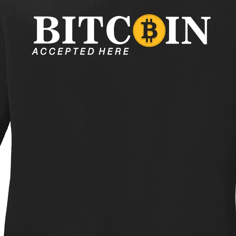 Bitcoin Accepted Here Ladies Long Sleeve Shirt