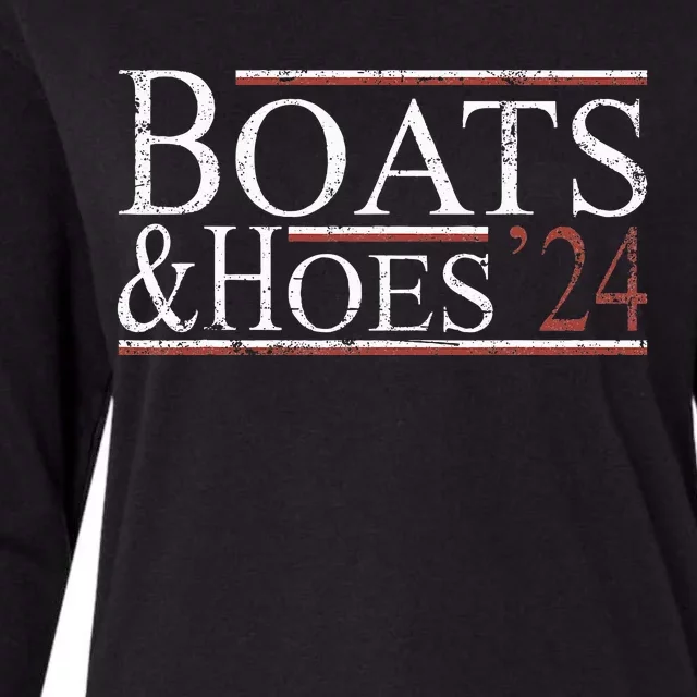 Boats And Hoes 2024 Political Election Womens Cotton Relaxed Long Sleeve T-Shirt