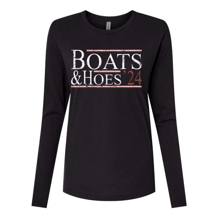 Boats And Hoes 2024 Political Election Womens Cotton Relaxed Long Sleeve T-Shirt