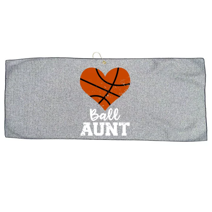 Ball Aunt Heart Funny Basketball Aunt Gift Large Microfiber Waffle Golf Towel