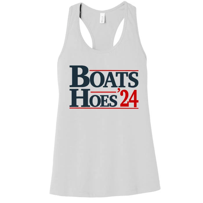 Boats And Hoes 2024 Election Funny Women's Racerback Tank