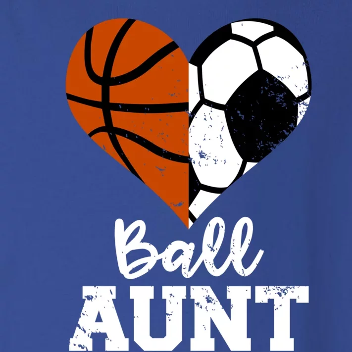 Ball Aunt Heart Funny Soccer Basketball Aunt Gift Toddler Long Sleeve Shirt