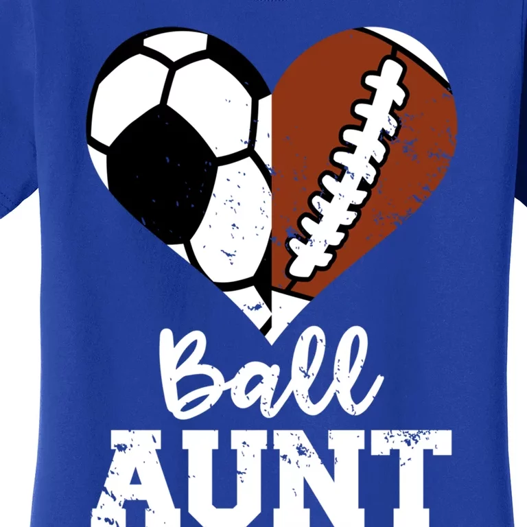 Ball Aunt Heart Funny Soccer Football Aunt Gift Women's T-Shirt