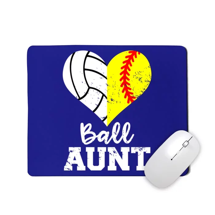 Ball Aunt Heart Funny Softball Volleyball Aunt Gift Mousepad