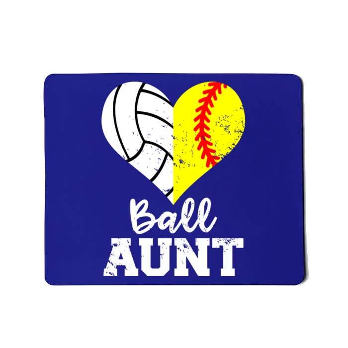 Ball Aunt Heart Funny Softball Volleyball Aunt Gift Mousepad