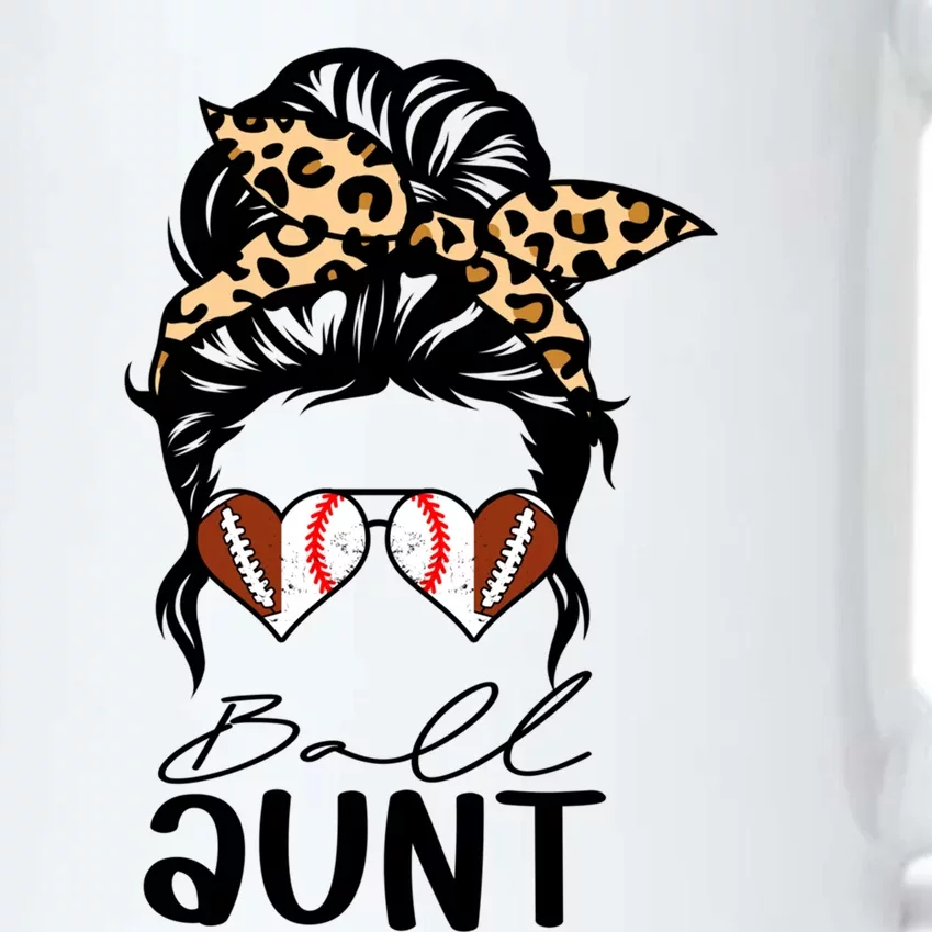 Ball Aunt Heart Messy Bun Football Baseball Aunt Funny Gift Black Color Changing Mug