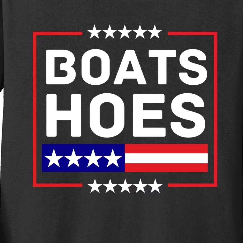 Boats And Hoes 2024 Election Funny Kids Long Sleeve Shirt