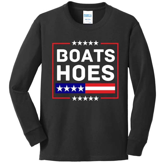 Boats And Hoes 2024 Election Funny Kids Long Sleeve Shirt