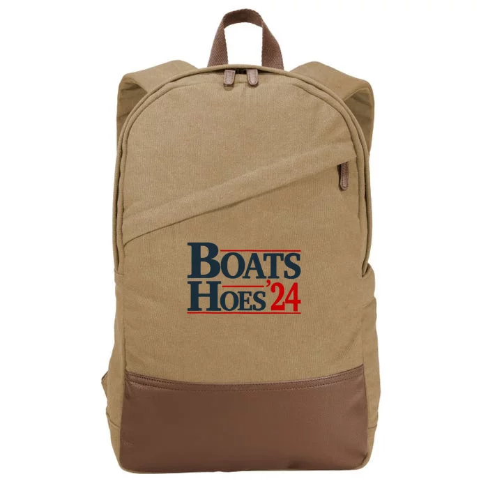 Boats And Hoes 2024 Election Funny Cotton Canvas Backpack