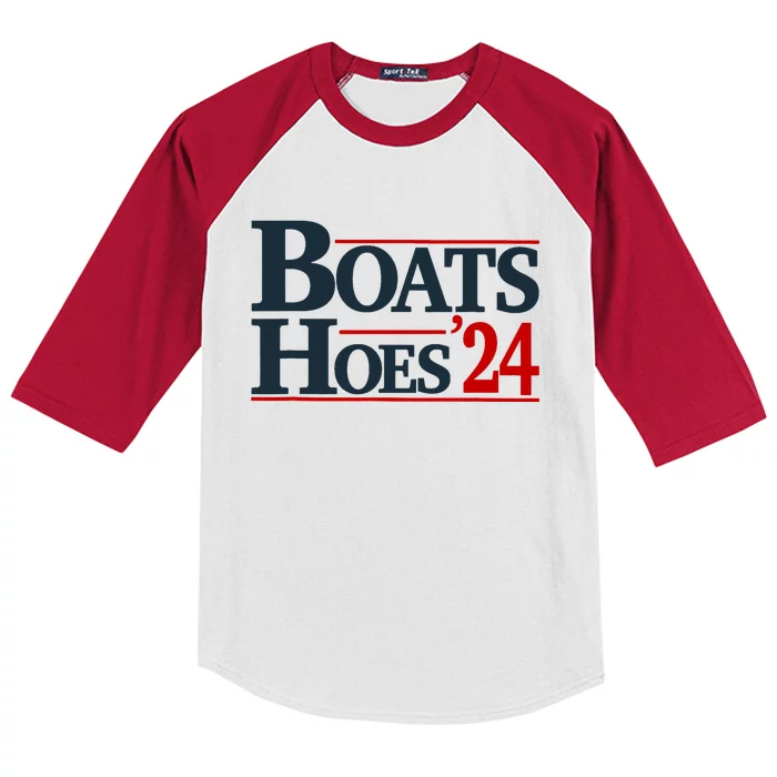 Boats And Hoes 2024 Election Funny Kids Colorblock Raglan Jersey