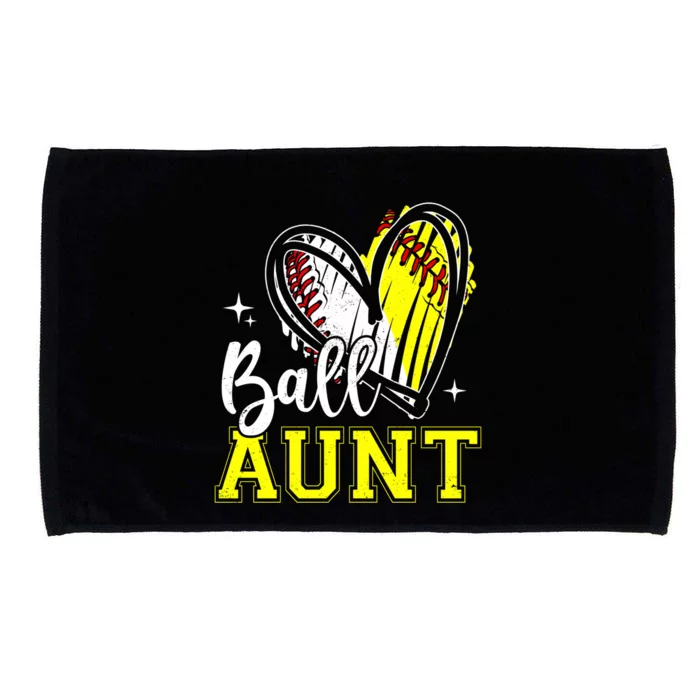 Ball Aunt Heart Baseball Softball Auntie Mothers Day Cute Gift Microfiber Hand Towel