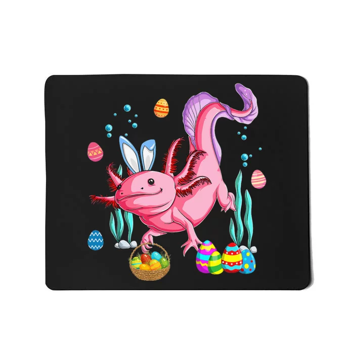 Bunny Axolotl Hunting Easter Eggs Basket Costume Mousepad