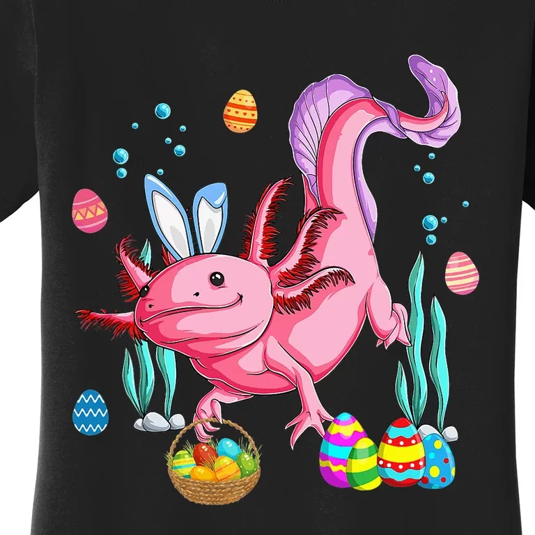 Bunny Axolotl Hunting Easter Eggs Basket Costume Women's T-Shirt