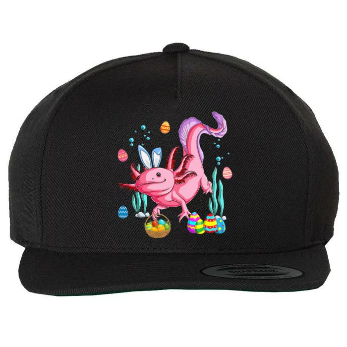 Bunny Axolotl Hunting Easter Eggs Basket Costume Wool Snapback Cap