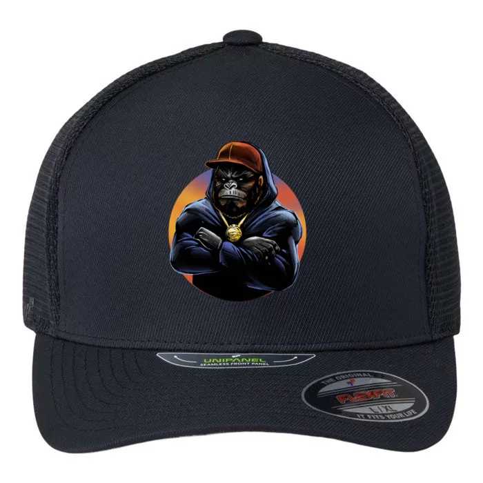 Bad Ass Hip Hop Monkey Flexfit Unipanel Trucker Cap