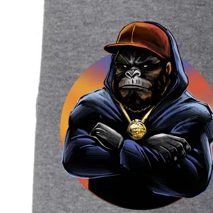 Bad Ass Hip Hop Monkey Doggie 3-End Fleece Hoodie