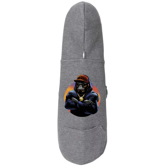 Bad Ass Hip Hop Monkey Doggie 3-End Fleece Hoodie