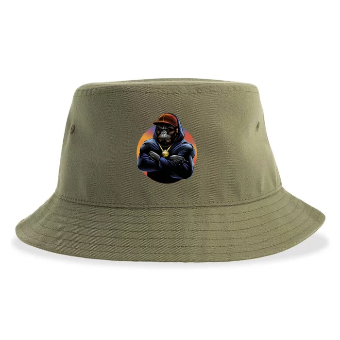 Bad Ass Hip Hop Monkey Sustainable Bucket Hat