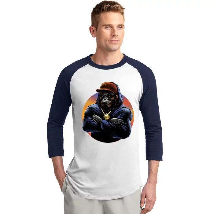 Bad Ass Hip Hop Monkey Baseball Sleeve Shirt