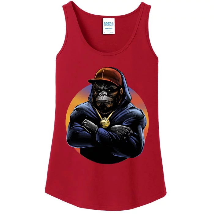 Bad Ass Hip Hop Monkey Ladies Essential Tank