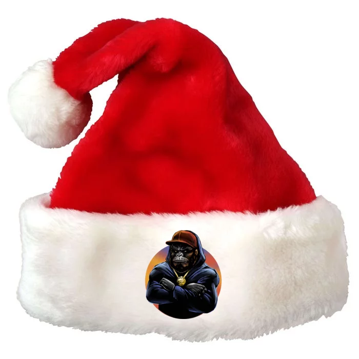 Bad Ass Hip Hop Monkey Premium Christmas Santa Hat