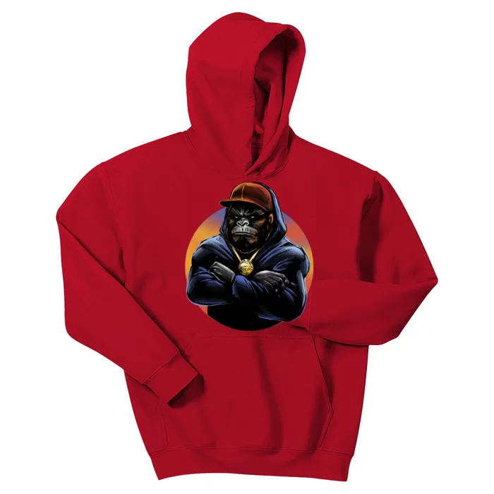 Bad Ass Hip Hop Monkey Kids Hoodie