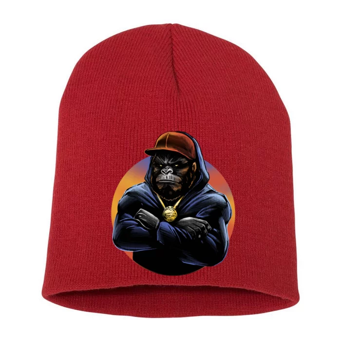 Bad Ass Hip Hop Monkey Short Acrylic Beanie