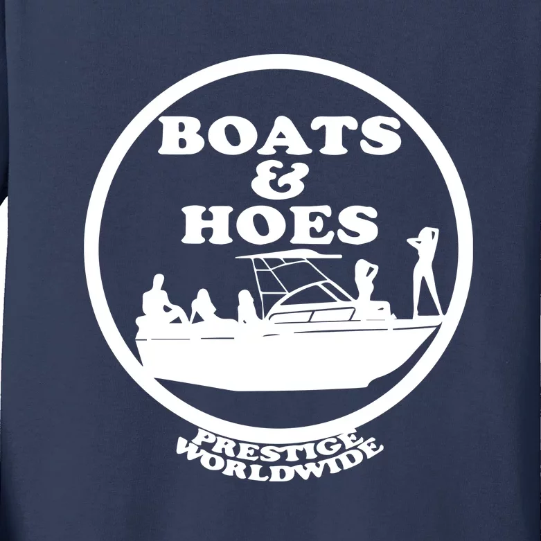 Boats And Hoes Kids Long Sleeve Shirt