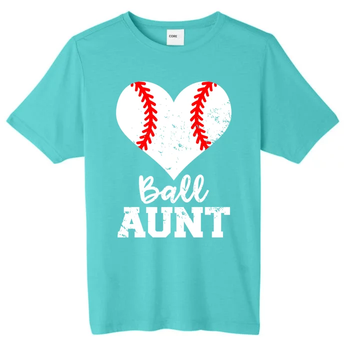 Ball Aunt Heart Funny Baseball Aunt Cool Gift ChromaSoft Performance T-Shirt