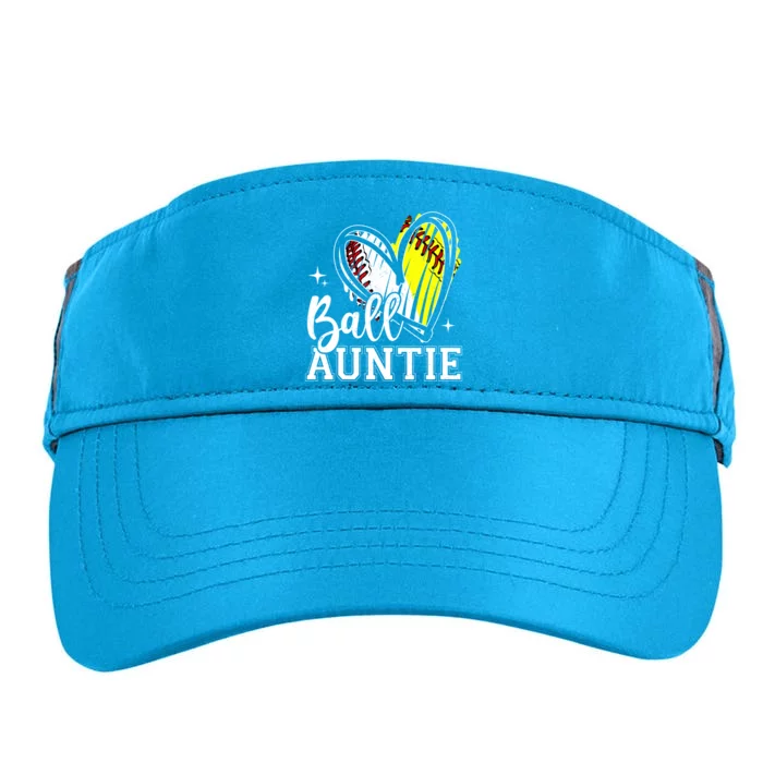 Ball Auntie Heart Baseball Softball Aunt Meaningful Gift Adult Drive Performance Visor