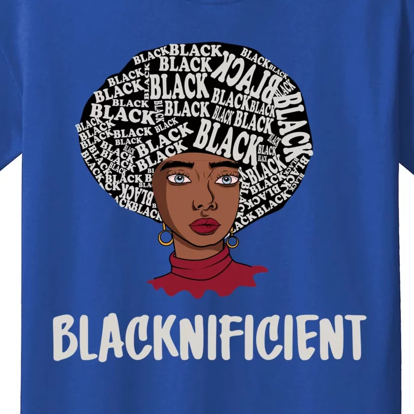 Blacknificent Afro Hair Black Melanin Power African American Gift Kids T-Shirt