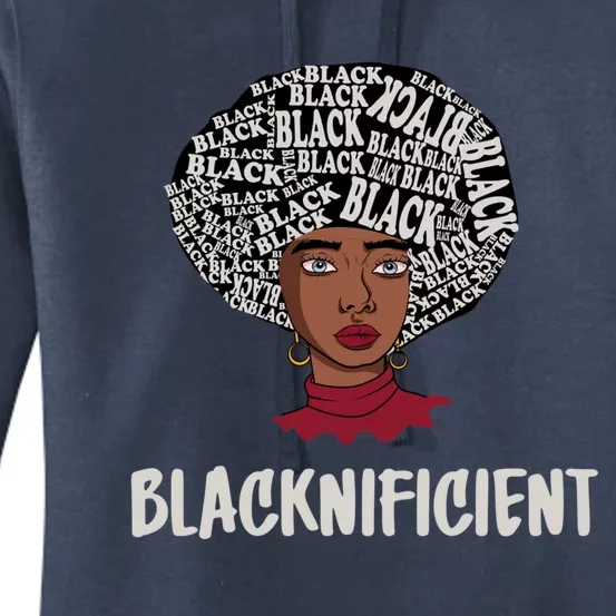 Blacknificent Afro Hair Black Melanin Power African American Gift Women's Pullover Hoodie